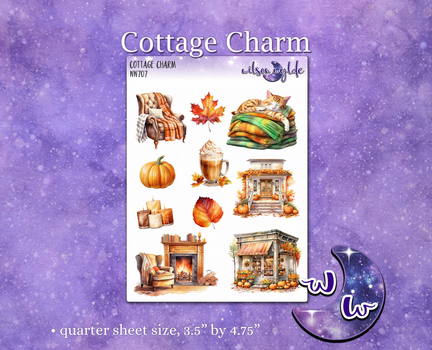 Cottage Charm deco planner stickers, WW707