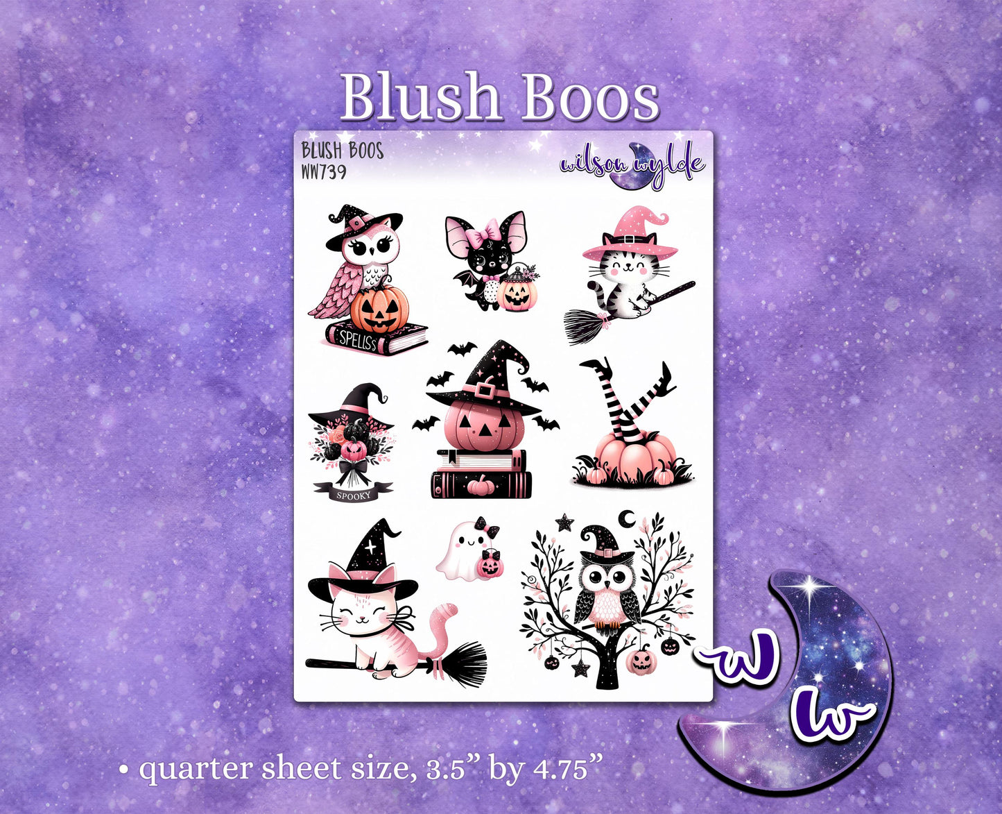 Blush Boos deco planner stickers, WW739