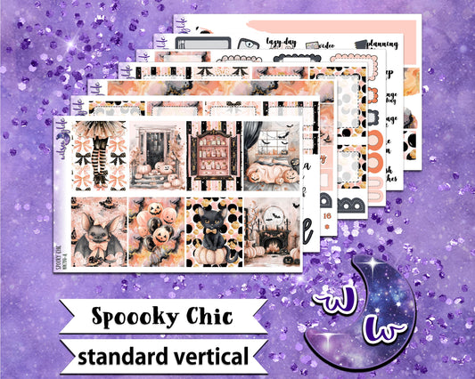 Spooky Chic full weekly sticker kit, STANDARD VERTICAL format, a la carte and bundle options. WW714