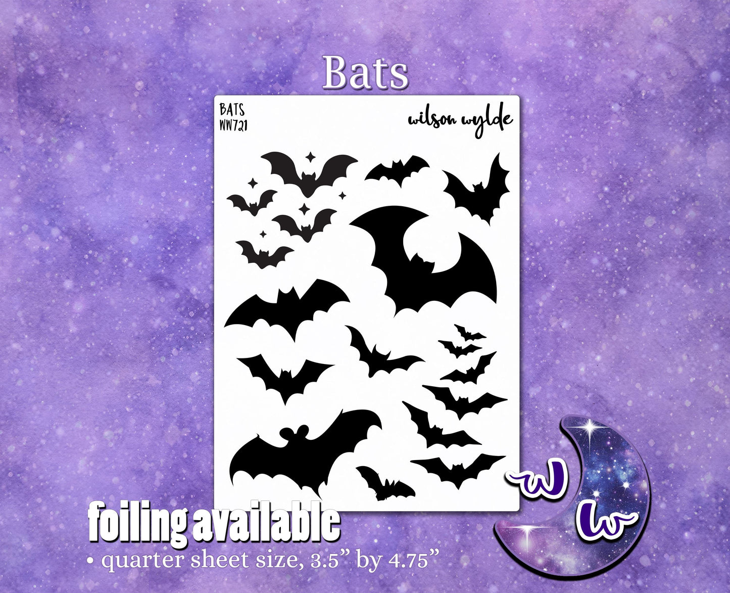 Bats silhouette planner stickers, WW721