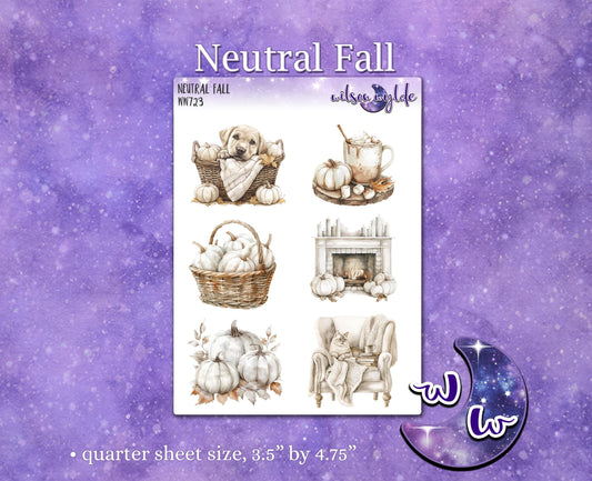 Neutral Fall deco planner stickers, WW723