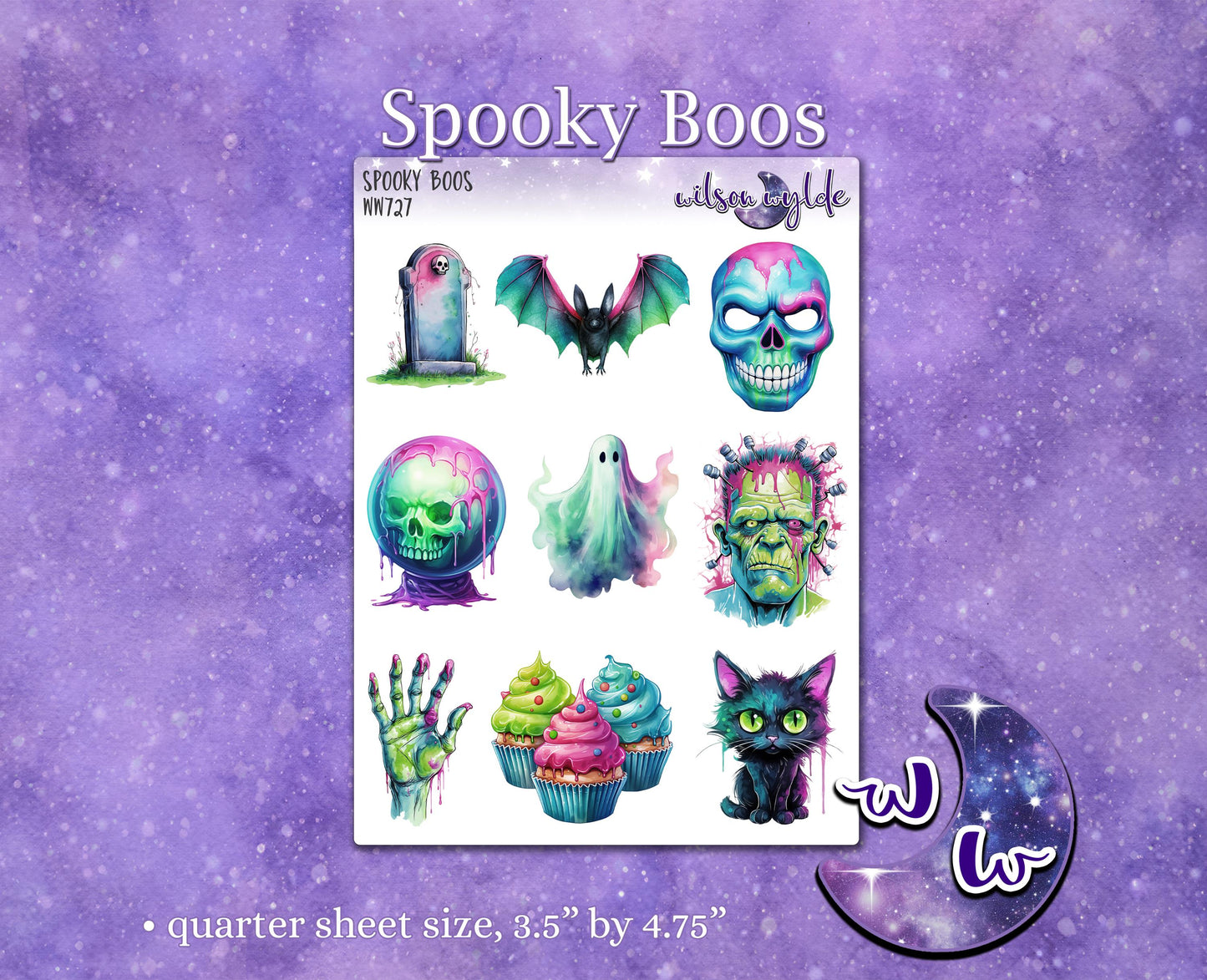 Spooky Boos deco planner stickers, WW727