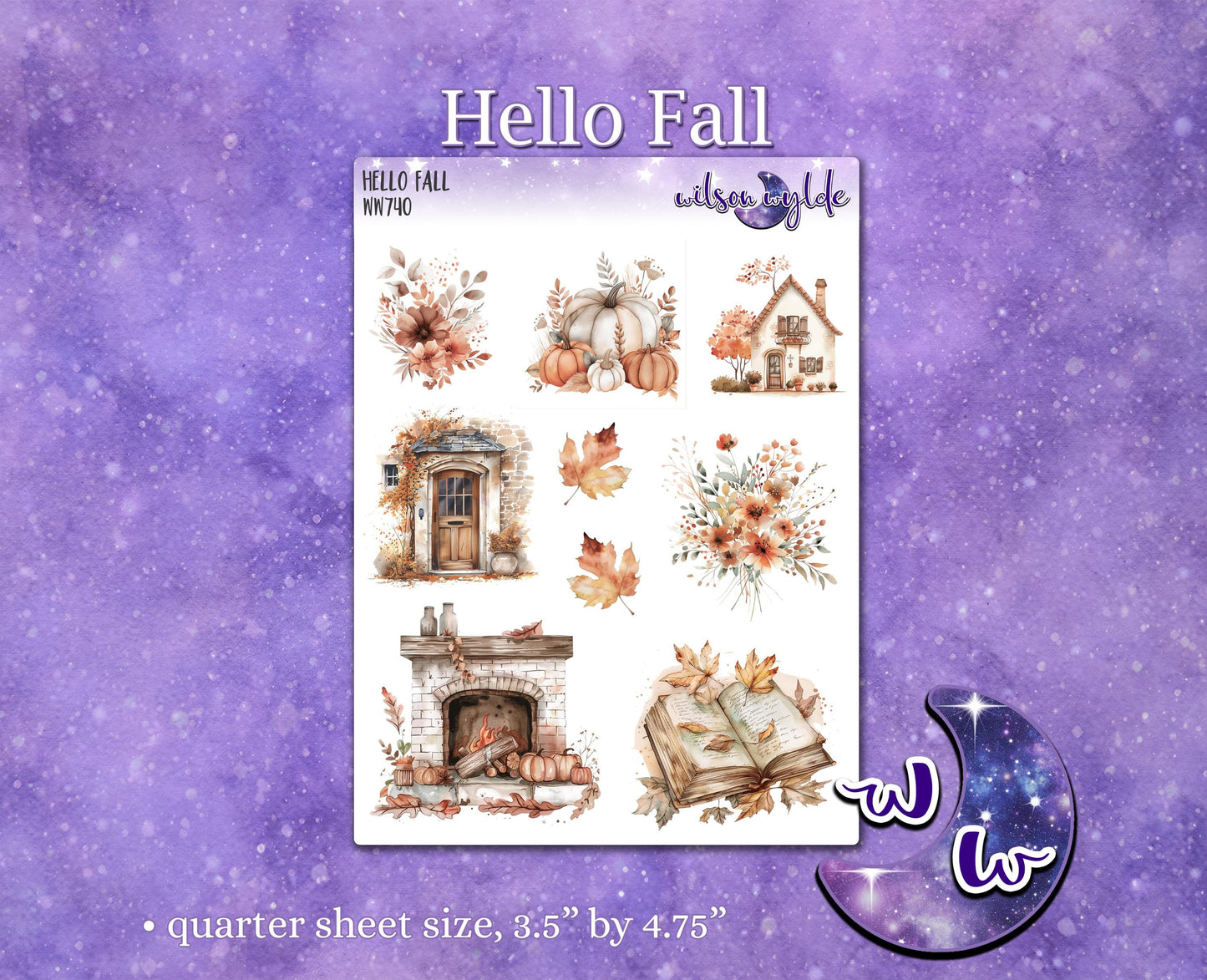 Hello Fall deco planner stickers, WW740