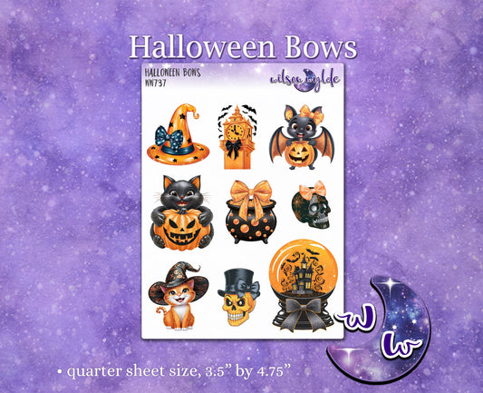 Halloween Bows deco planner stickers, WW737