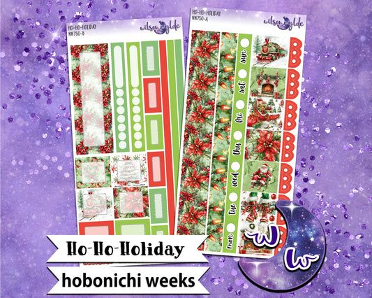 Ho-Ho-Holiday weekly sticker kit, HOBONICHI WEEKS format, a la carte and bundle options. WW750