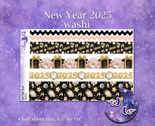 New Year 2025 washi planner stickers, WW751