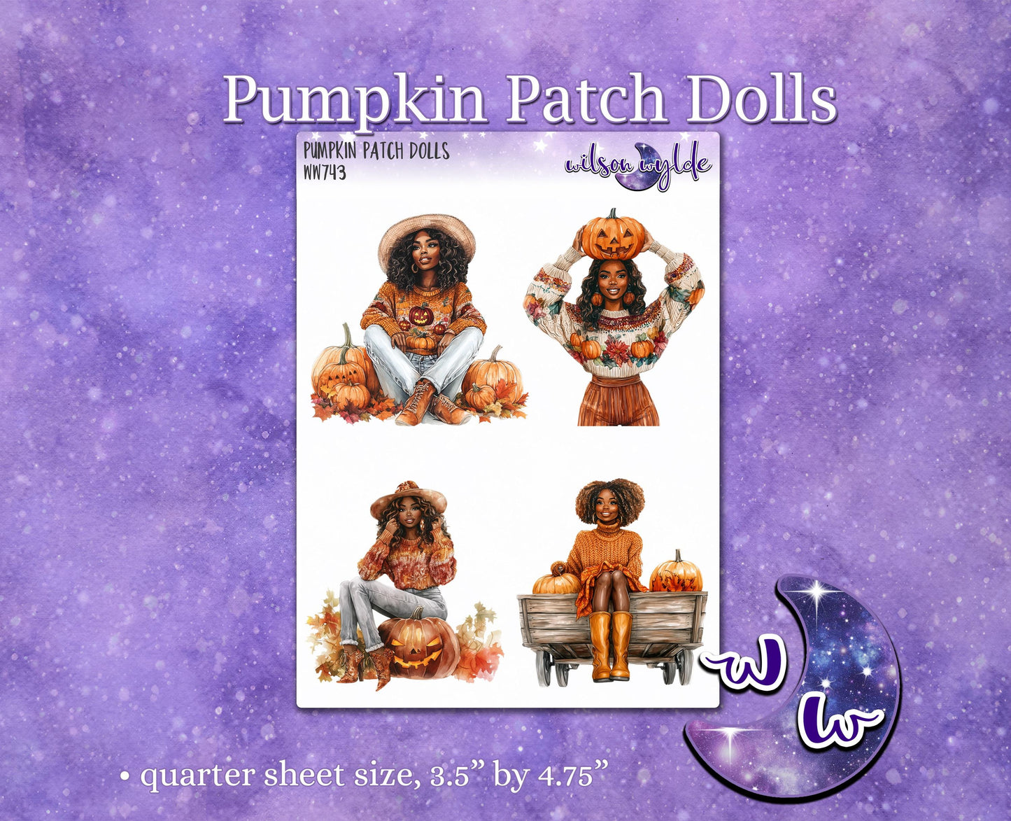 Pumpkin Patch Dolls deco planner stickers, WW743