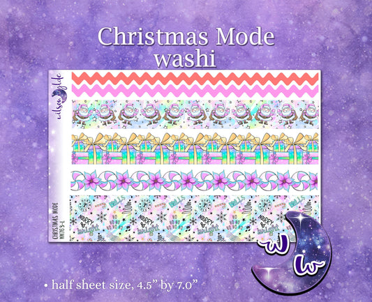 Christmas Mode washi planner stickers, WW763