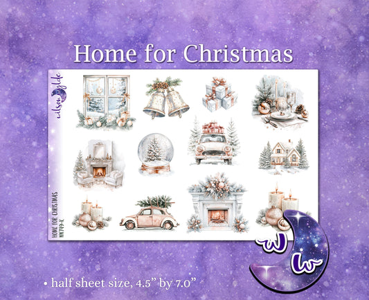 Home for Christmas  deco planner stickers, WW749