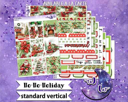 Ho-Ho-Holiday weekly sticker kit, STANDARD VERTICAL format, a la carte and bundle options. WW750