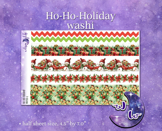 Ho-Ho-Holiday washi planner stickers, WW750