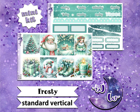 Frosty mini weekly sticker kit, STANDARD VERTICAL format, a la carte and bundle options. WW771