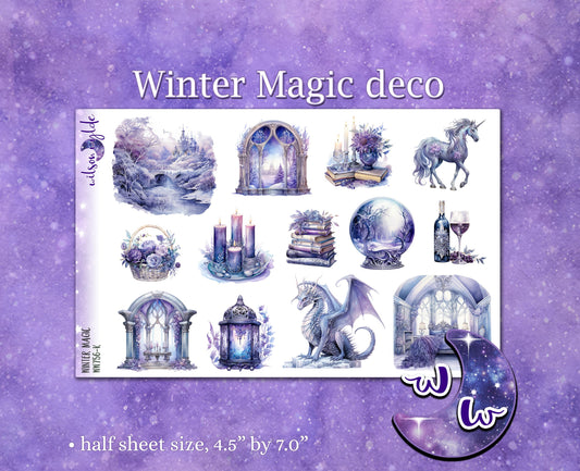 Winter Magic deco planner stickers, WW776