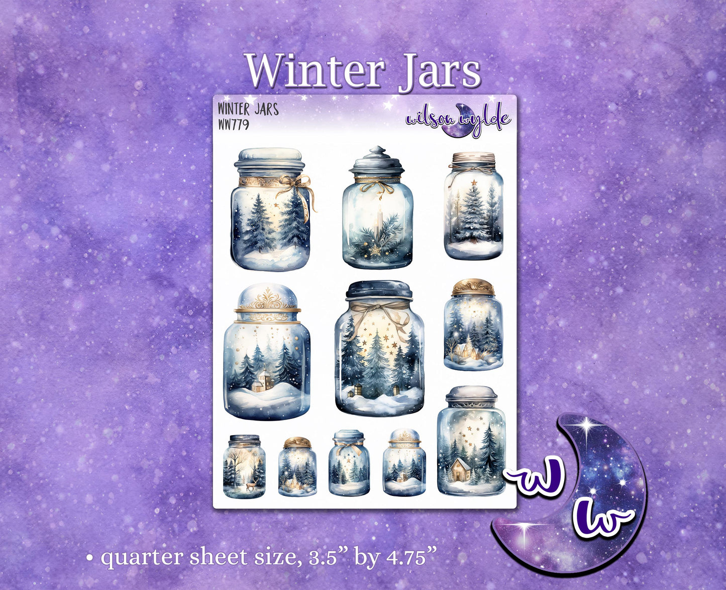 Winter Jars deco planner stickers, WW779