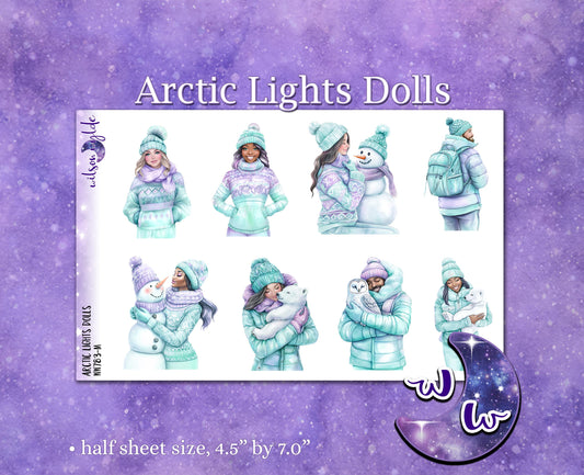 Arctic Lights Dolls deco planner stickers, WW783