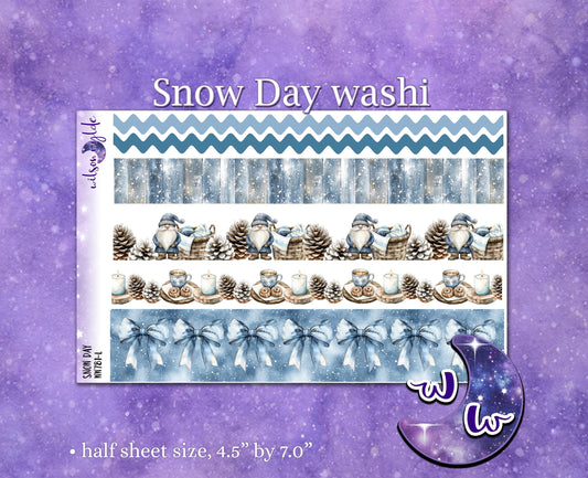 Snow Day washi planner stickers, WW781