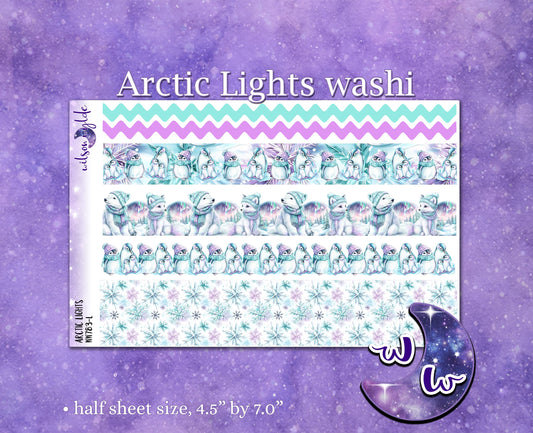 Arctic Lights washi planner stickers, WW783