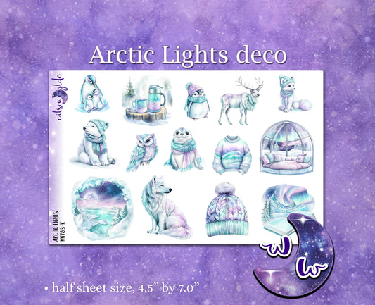 Arctic Lights deco planner stickers, WW783