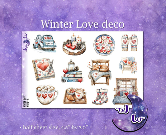 Winter Love deco planner stickers, WW784