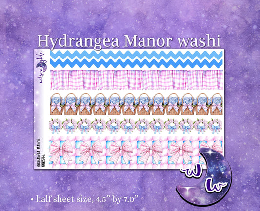 Hydrangea Manor washi planner deco stickers, WW854