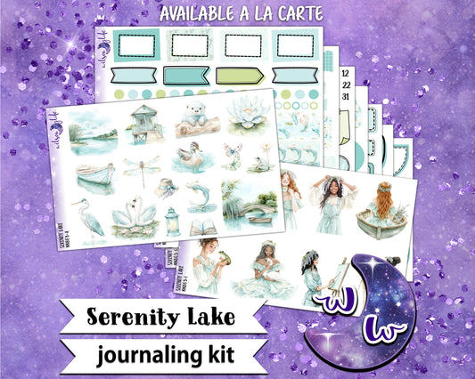 Serenity Lake journaling sticker kit, a la carte and bundle options. WW863