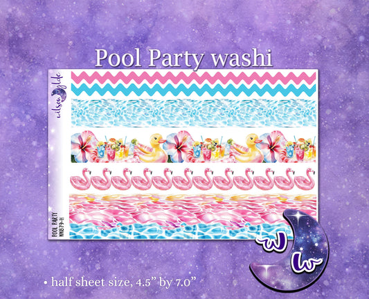 Pool Party washi planner deco stickers, WW879