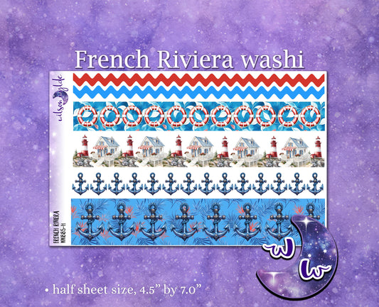 French Riviera washi planner deco stickers, WW885