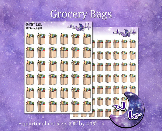 Grocery Bags planner stickers, WW886