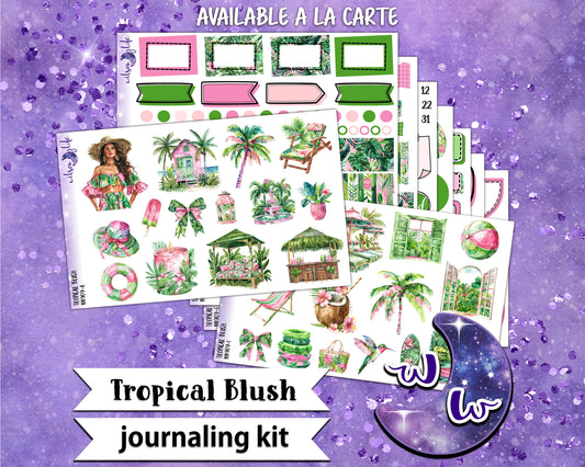 Tropical Blush journaling sticker kit, a la carte and bundle options. WW908