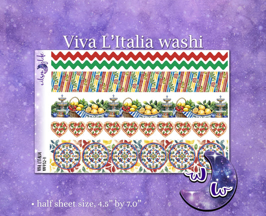 Viva L'Italia washi planner deco stickers, WW932