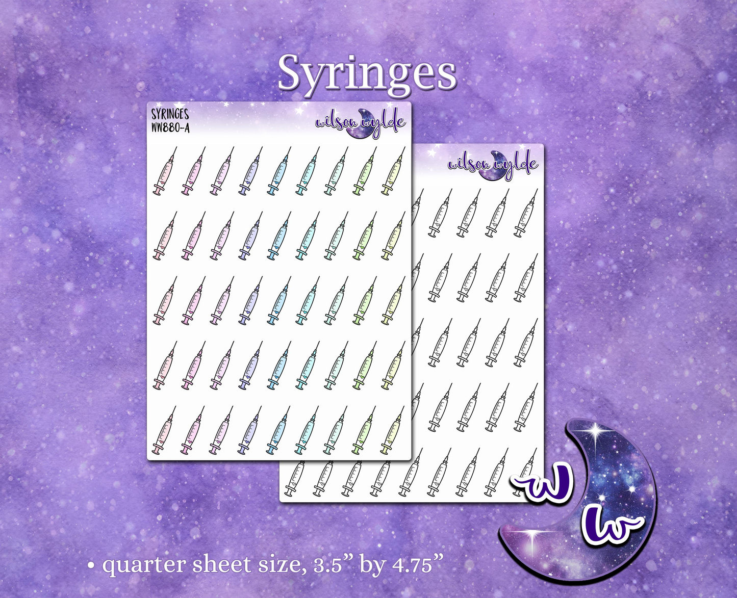 Syringes planner stickers, WW880