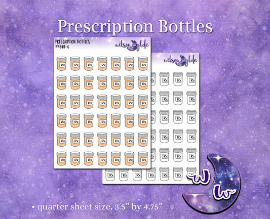 Prescription Bottles planner stickers, WW881