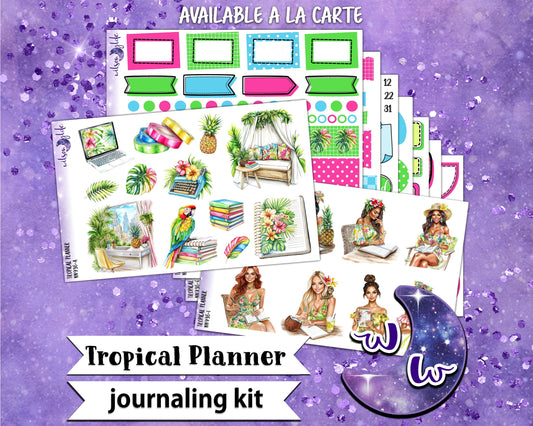 Tropical Planner journaling sticker kit, a la carte and bundle options. WW936