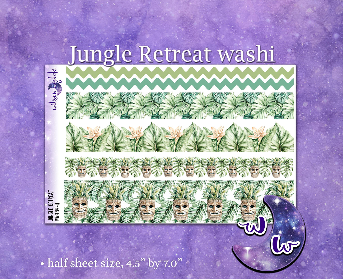 Jungle Retreat washi planner deco stickers, WW934