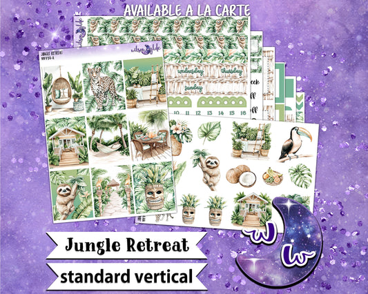 Jungle Retreat weekly sticker kit, STANDARD VERTICAL format, a la carte and bundle options. WW934