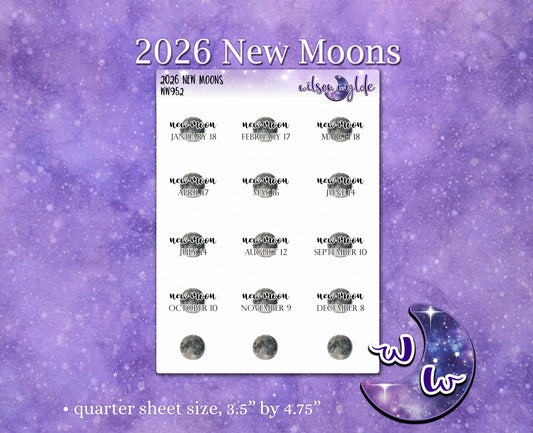2026 New Moon planner stickers, WW952