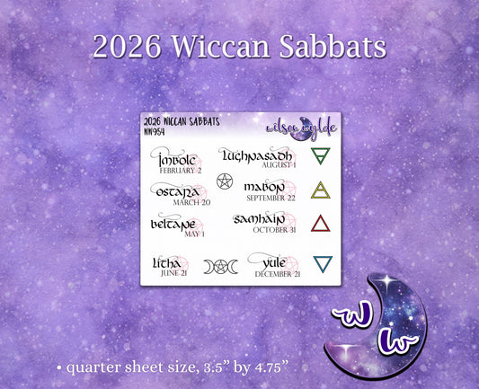 2026 Wiccan Sabbat planner stickers, WW954