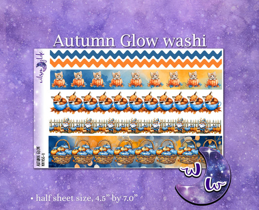 Autumn Glow washi planner deco stickers, WW956