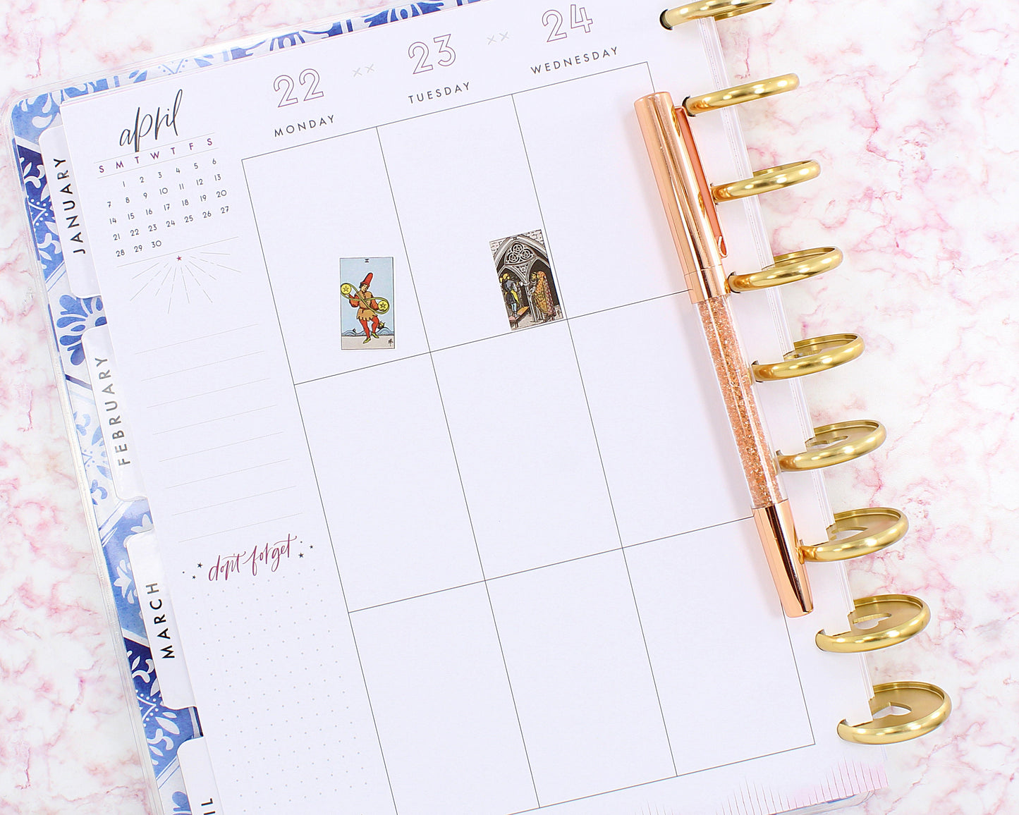 Traveler Tarot Minor Arcana, Tarot journaling, Daily Oracle planner stickers for Happy Planner, Hobonichi, Print Pression WW218