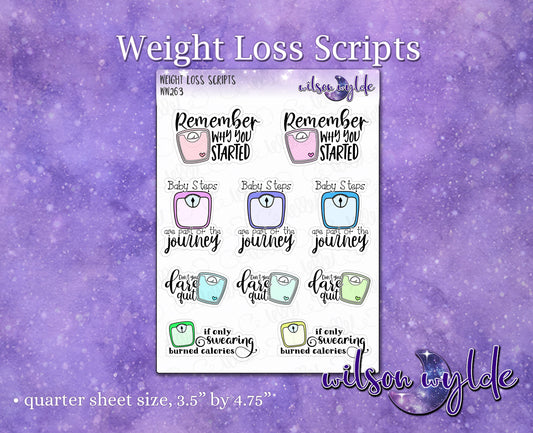 Weight Loss Scripts planner stickers, WW263