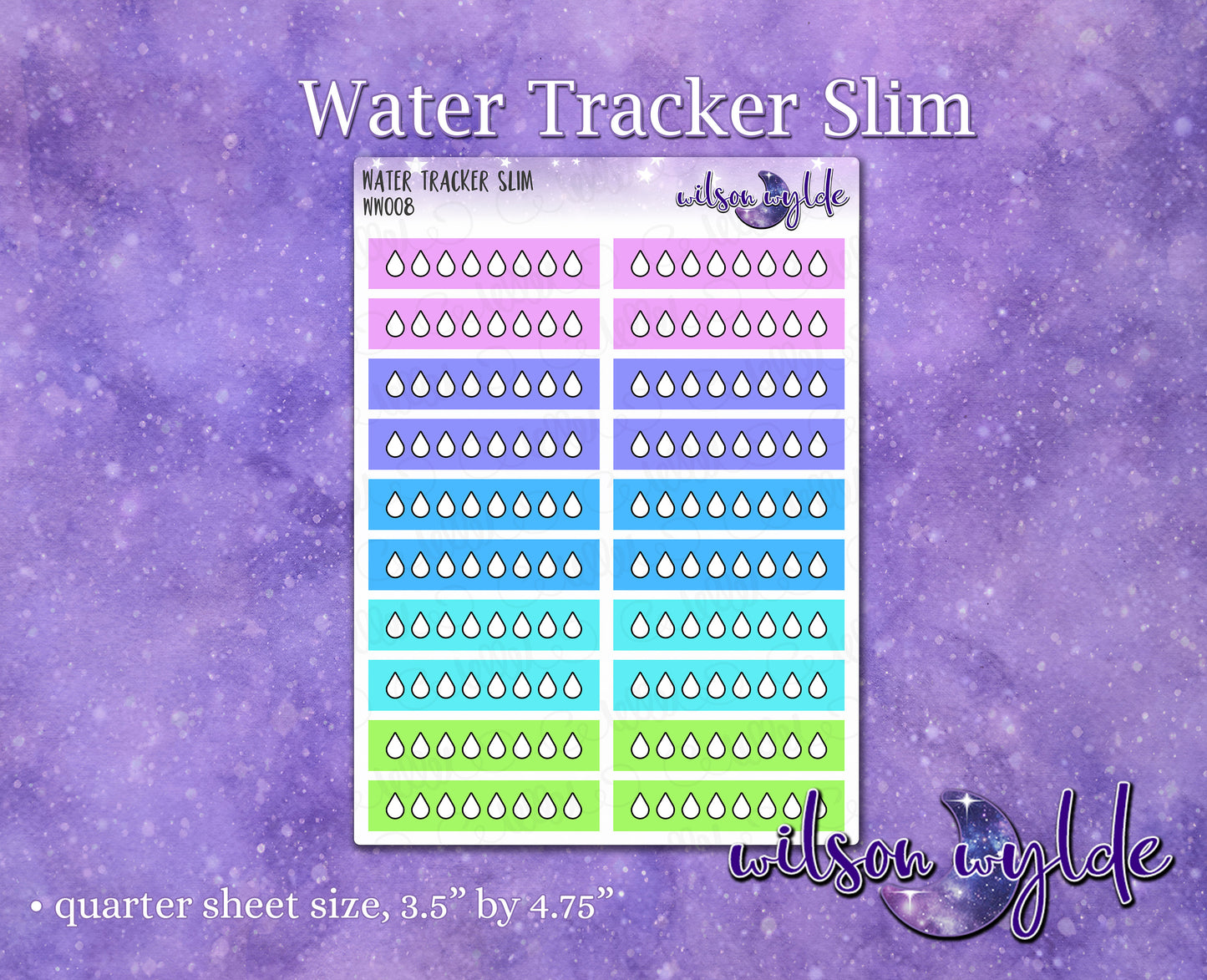 Water Tracker Slim hydration tracker stickers WW246