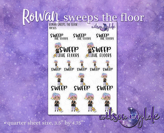 Rowan Sweeps the Floor planner stickers, WW305