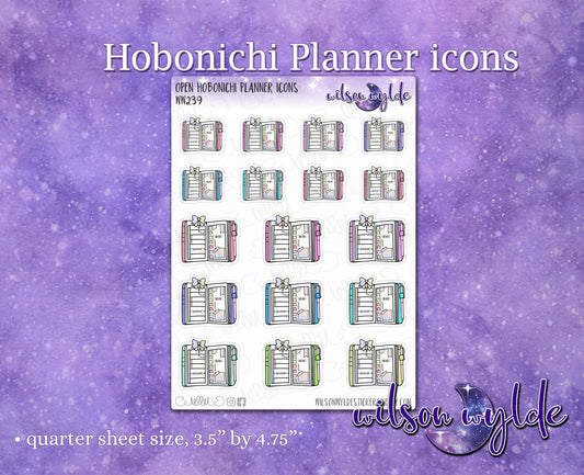 Open Hobonichi Planner Icons planner stickers for Happy Planner, Hobonichi, Print Pression WW239