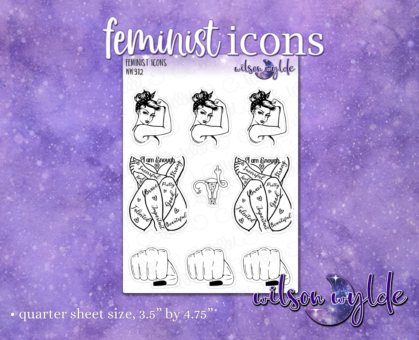 Feminist Icons planner stickers, WW312