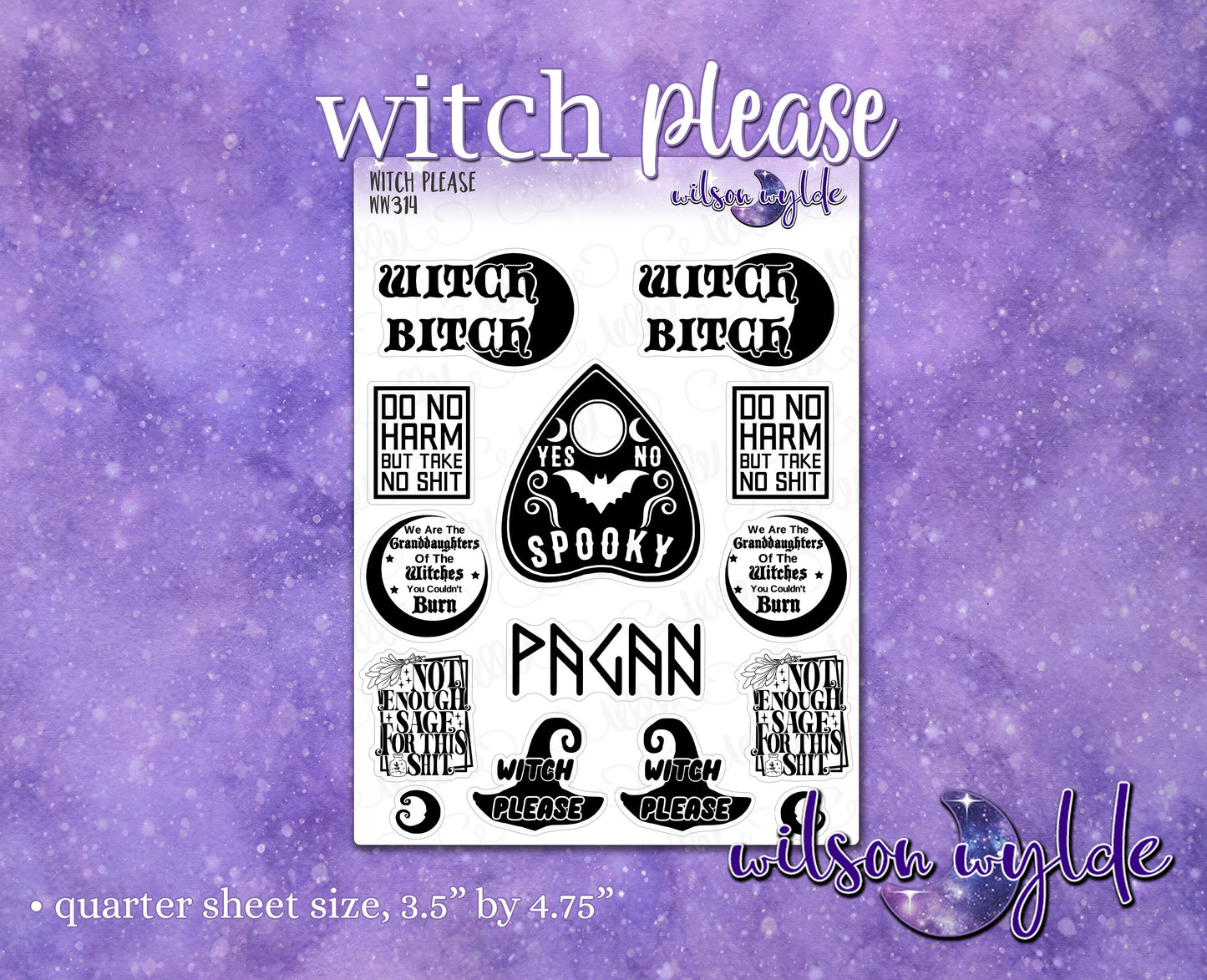 Witch Please planner stickers, WW314