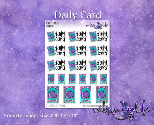 Daily Tarot Card, reading & journaling planner stickers, tarot cards, pastel goth, for vertical, hobonichi, Happy Planner WW199