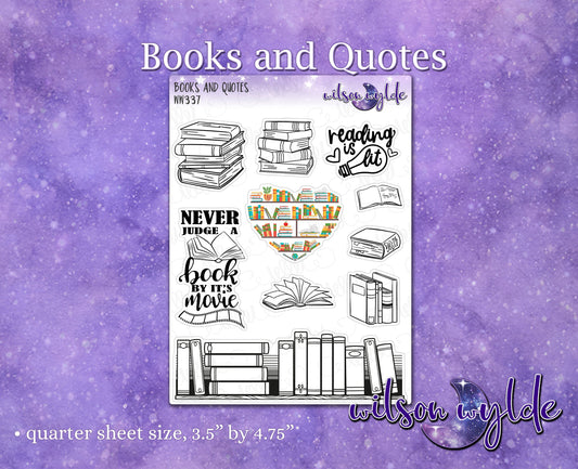 Books and Quotes planner stickers, WW337