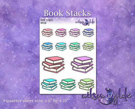 Book Stacks planner stickers, WW340