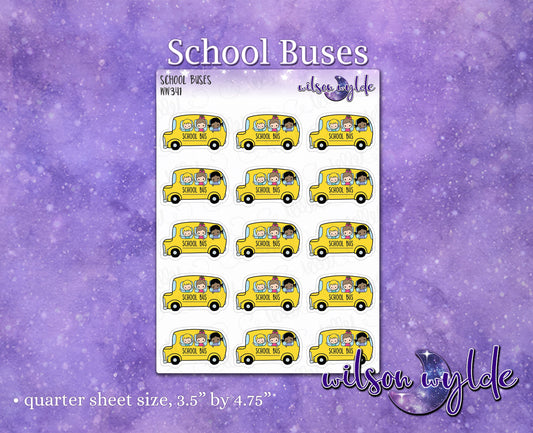 School Buses planner stickers, WW341