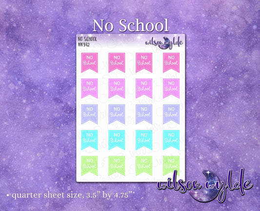 No School planner stickers, WW342